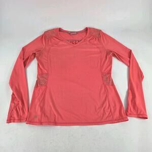 Athleta Neon Pink Long Sleeve Workout Size L Women's Yoga Gym Pullover